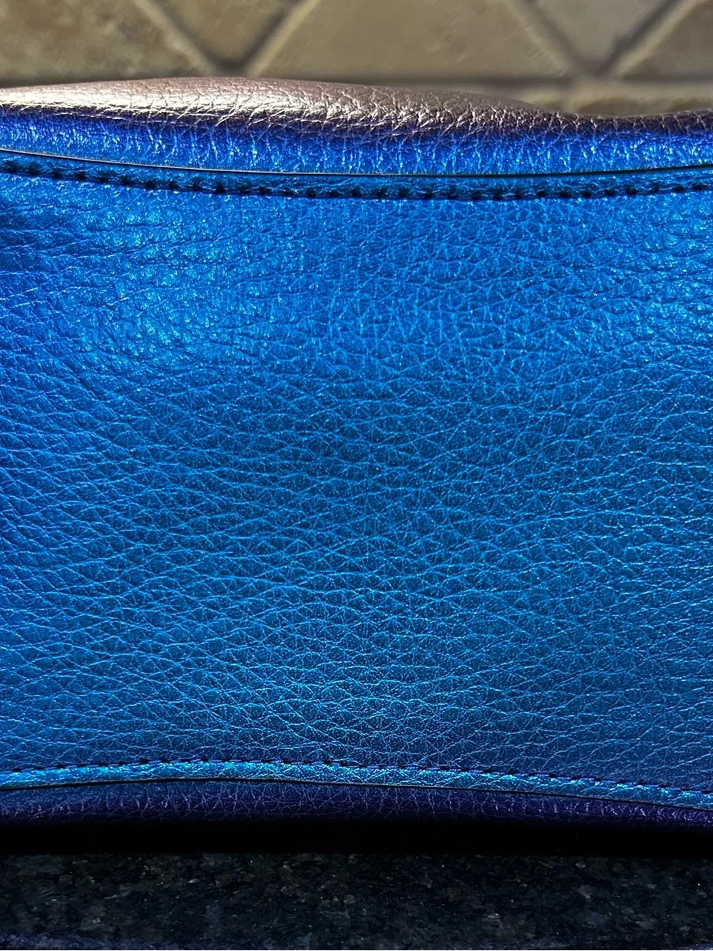 Coach NASA F29204 DerbyHologram Crossbody Blue PurplePebbled Leather Bag